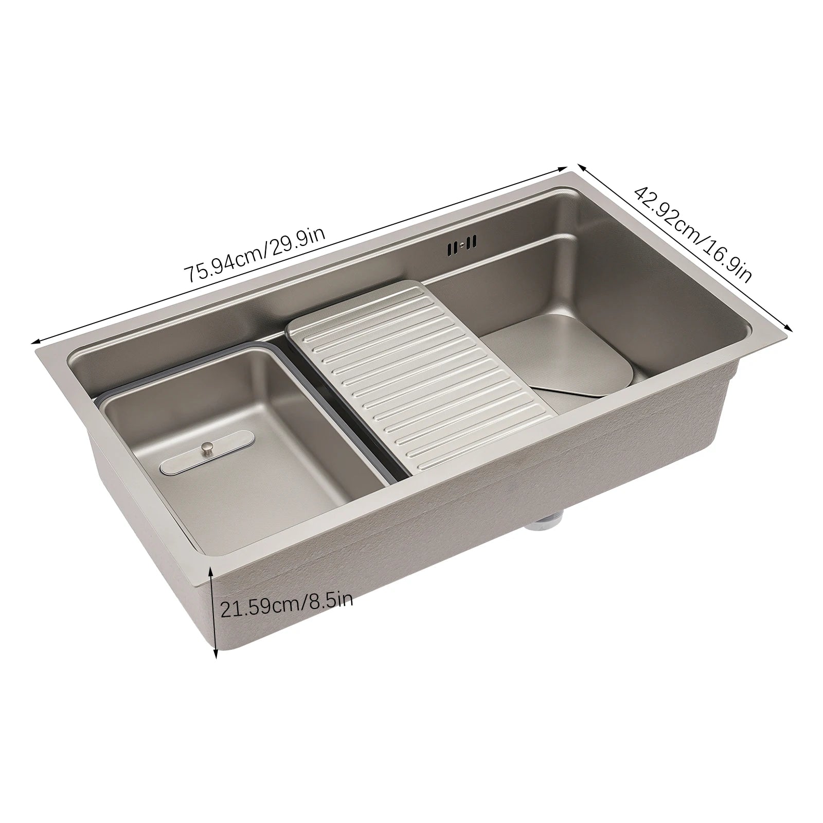 Stainless Steel Sink Low Noise Modern Kitchen Sink with Anti-Overflow Hole Easy to Clean Kitchen Facilities